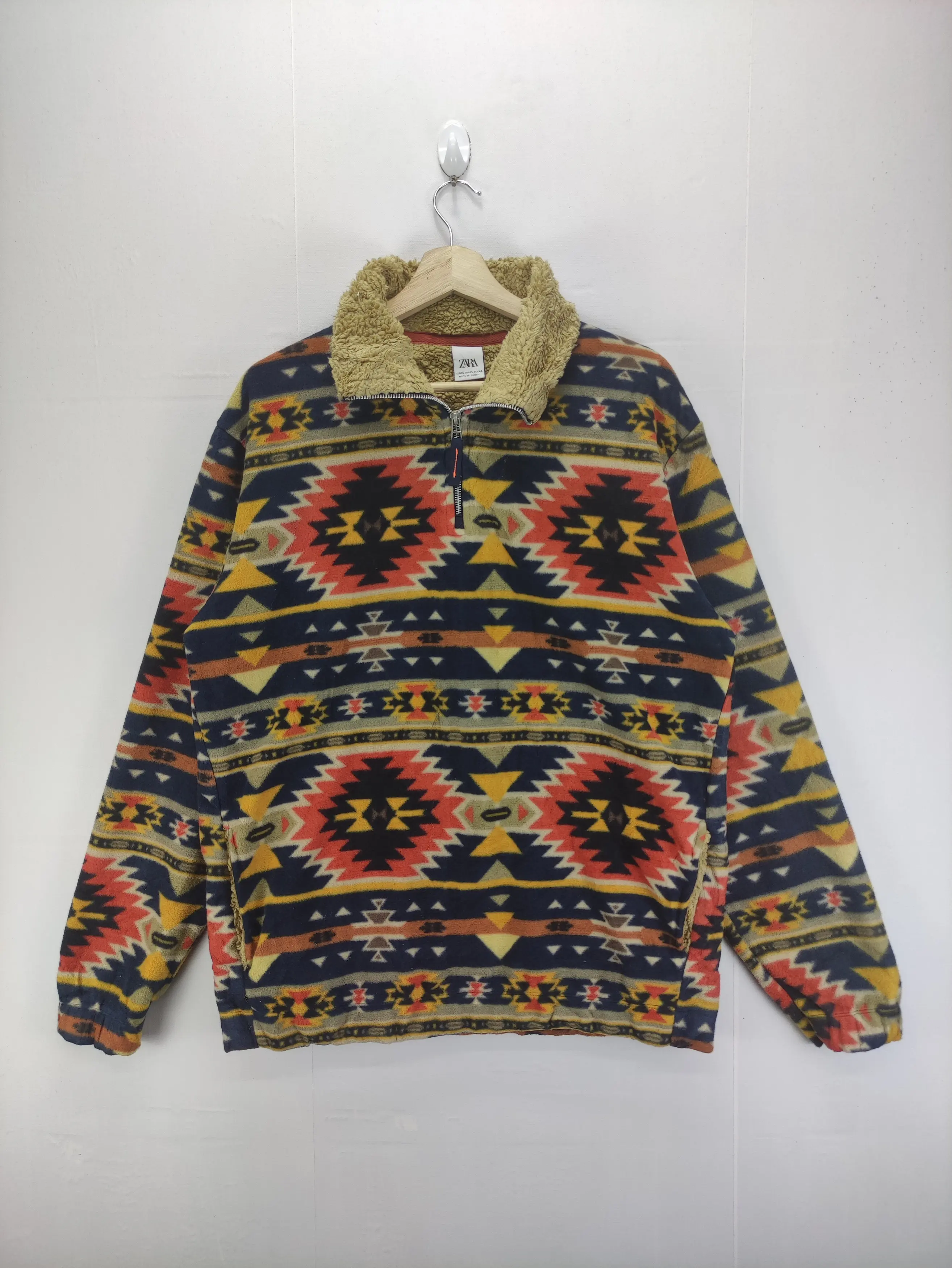 Vintage Zara Native Pattern Sweater Half Zipper