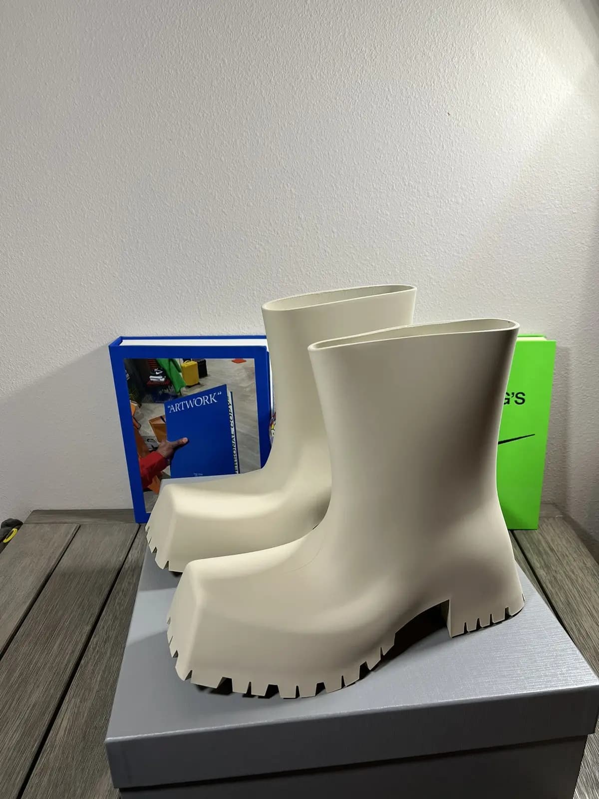 Balenciaga Rubber Trooper Boots Sand