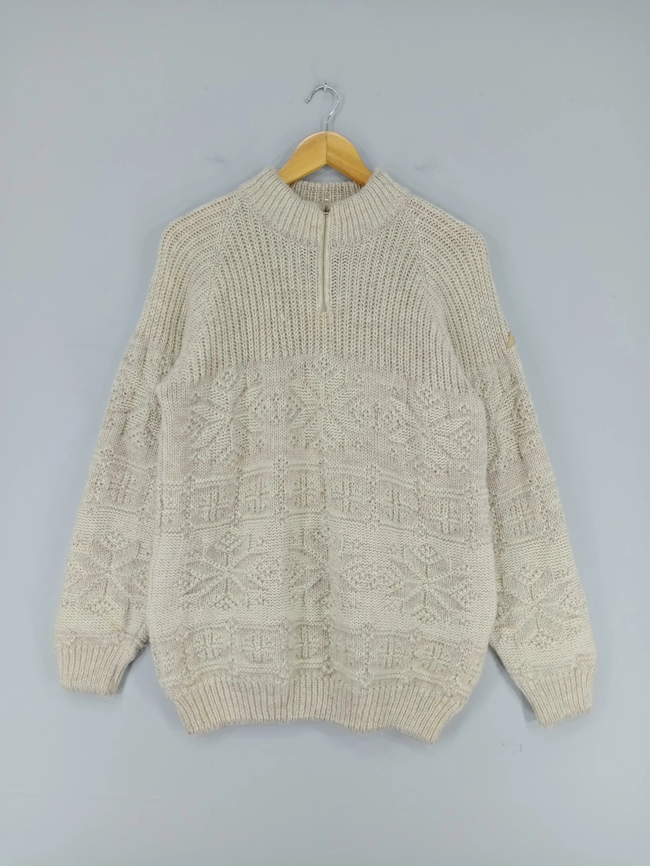 💥Vintage Snowy Peak New Zealand Cable Knit Wool Sweatshirt
