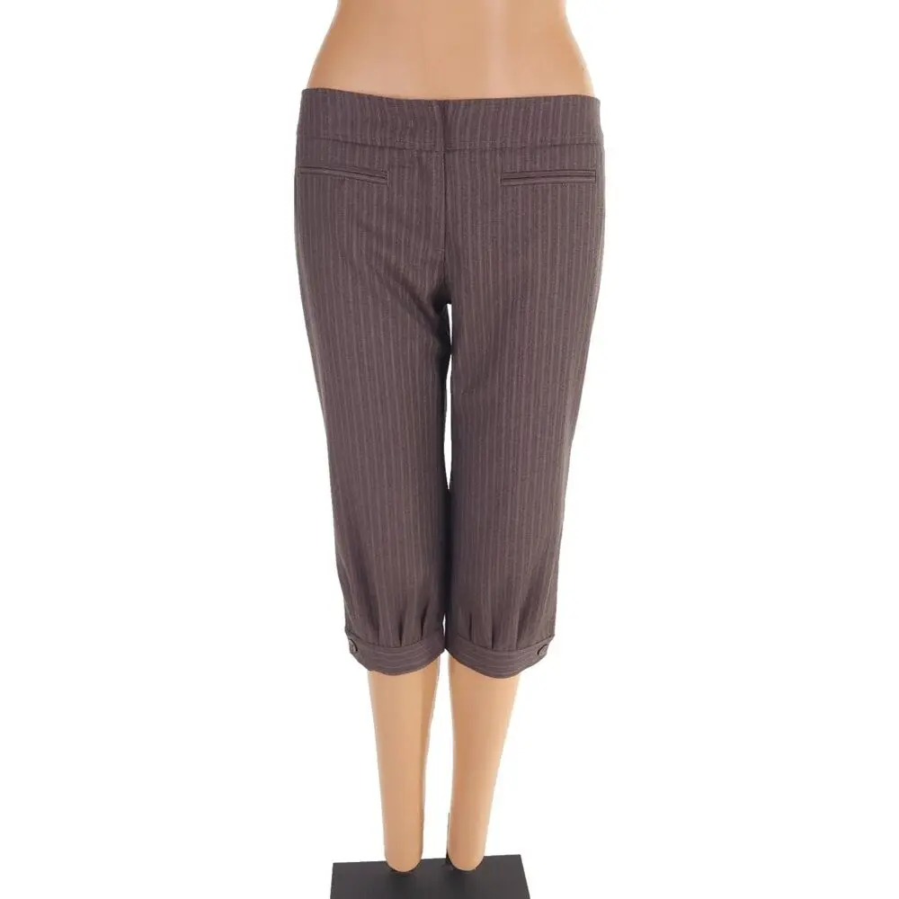 Red Valentino Striped Wool Three Quarter Pants Size 42 US 6