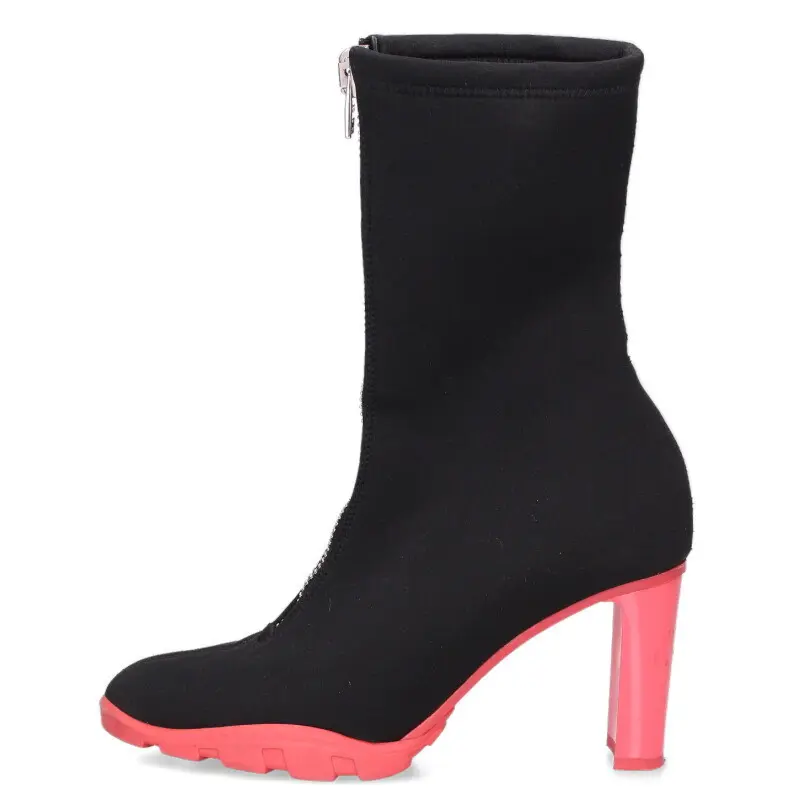 Alexander McQueen Black Pink Center Zip Heel Boots Size 37