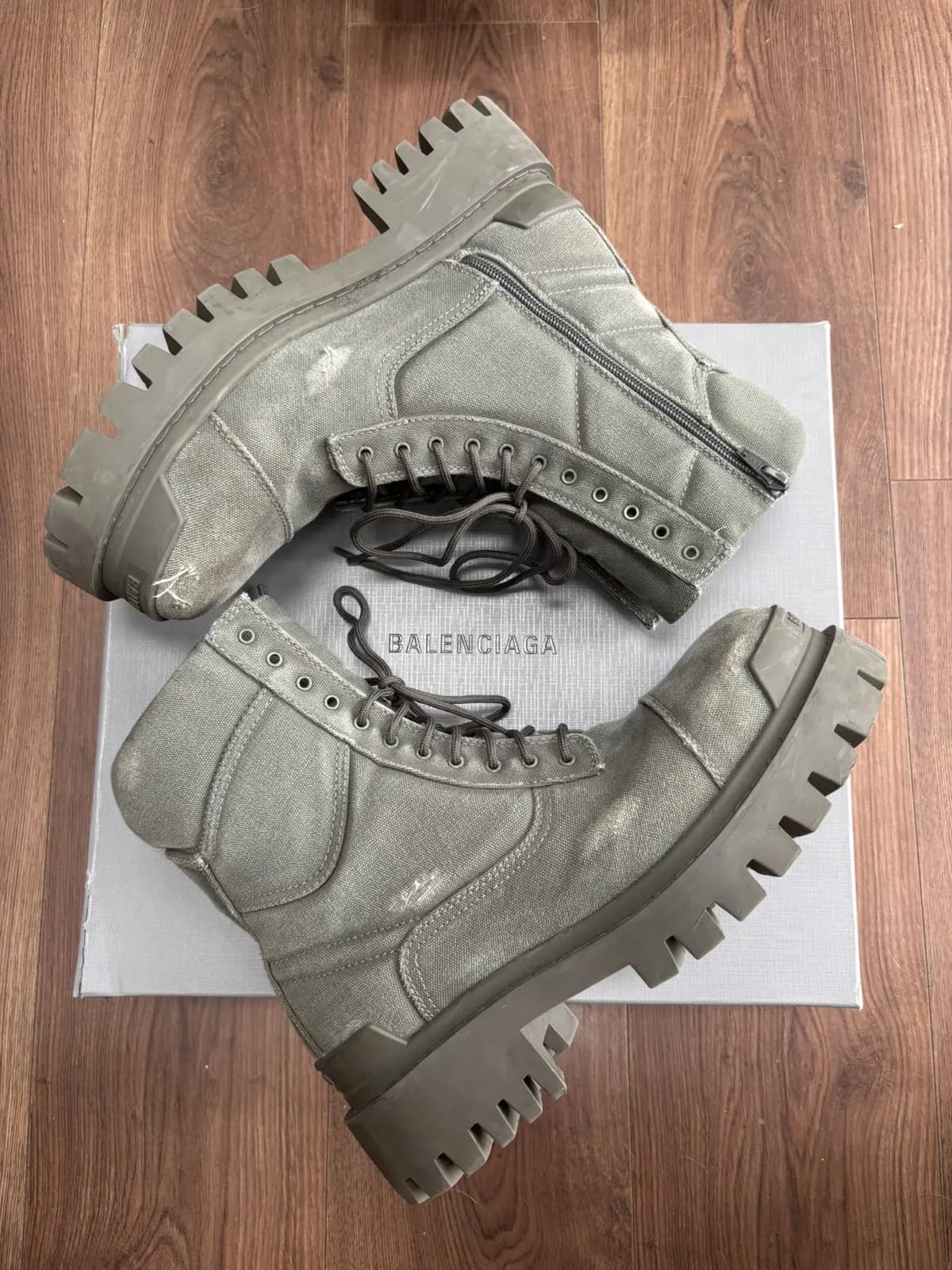 Balenciaga khaki strike boot