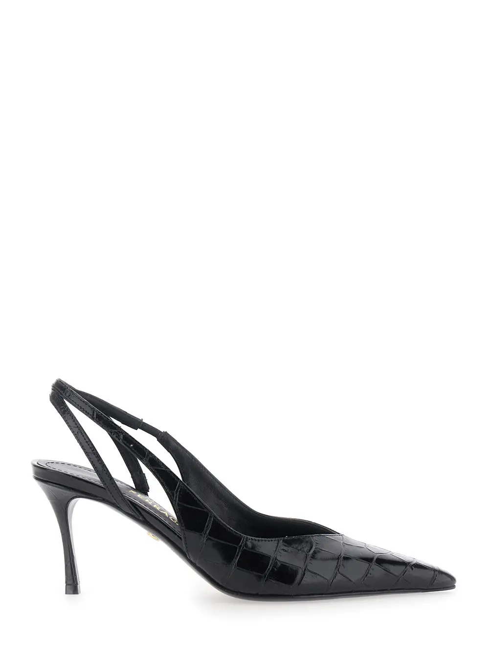 Pumps with 70mm Heel in Black Leather