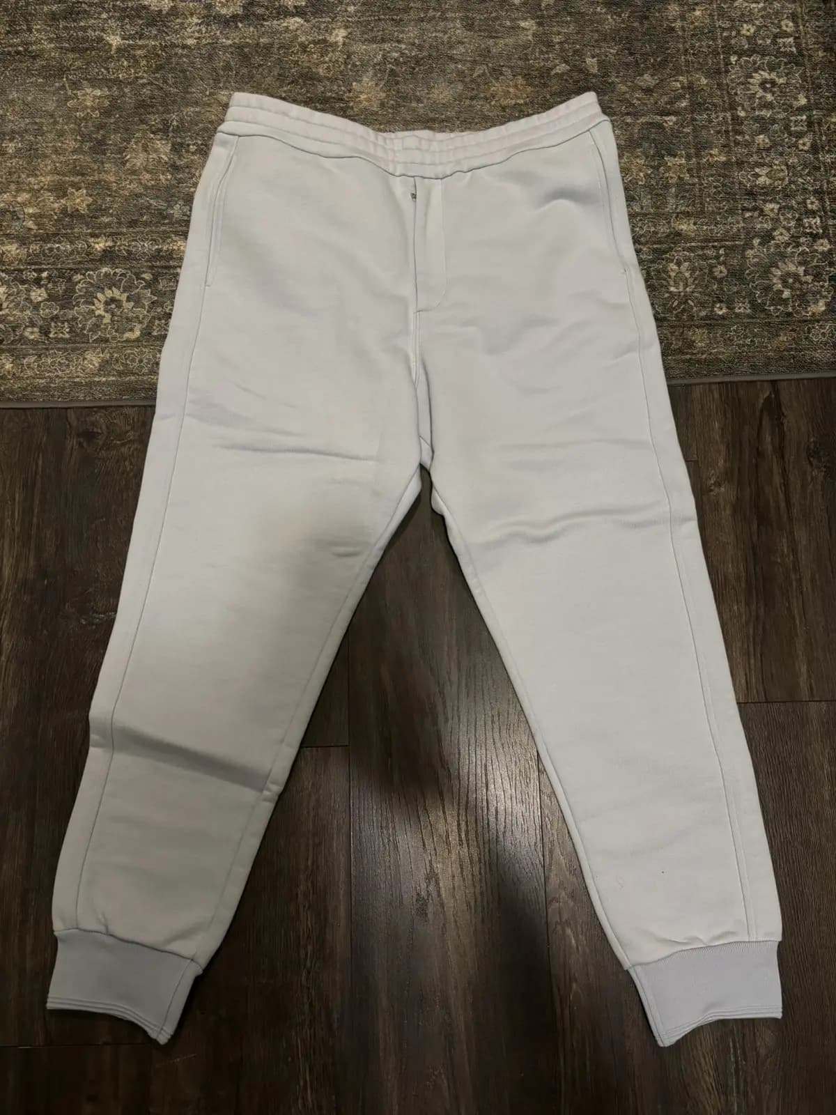 New Alexander McQueen Baby Blue Fleece Joggers Slim Fit Sz L