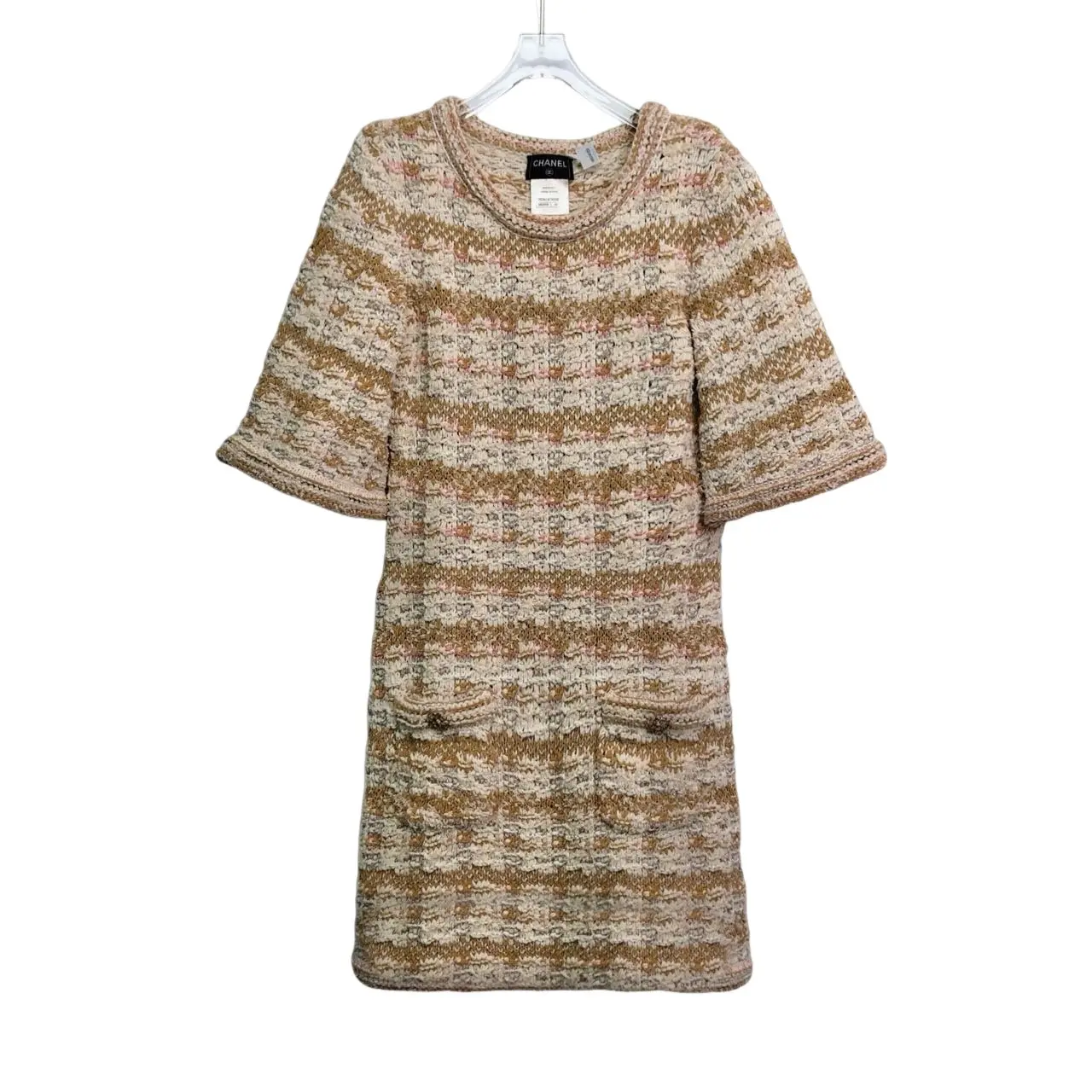 CHANEL Multi-Color Knit Mini Dress Size 40