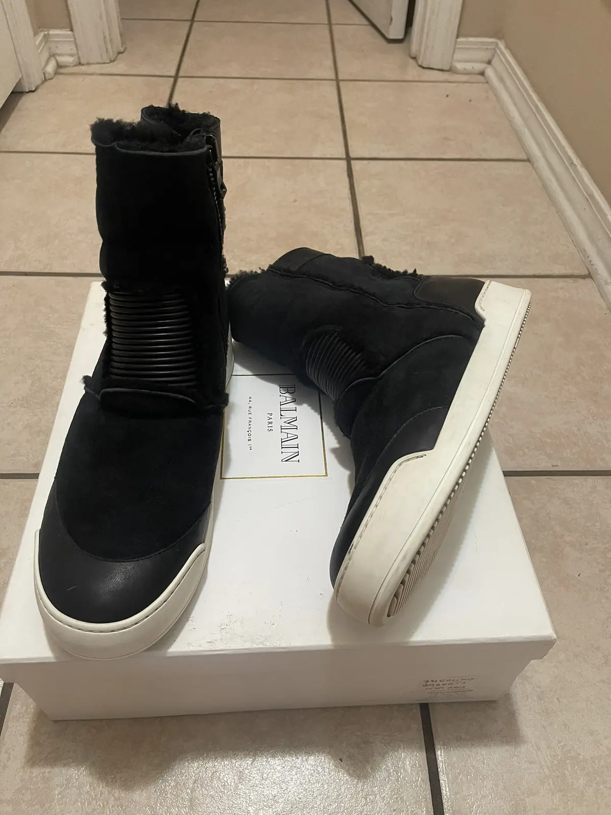 Balmain F/W 2013 RTW Runway Shearling Basket Sneakers 43