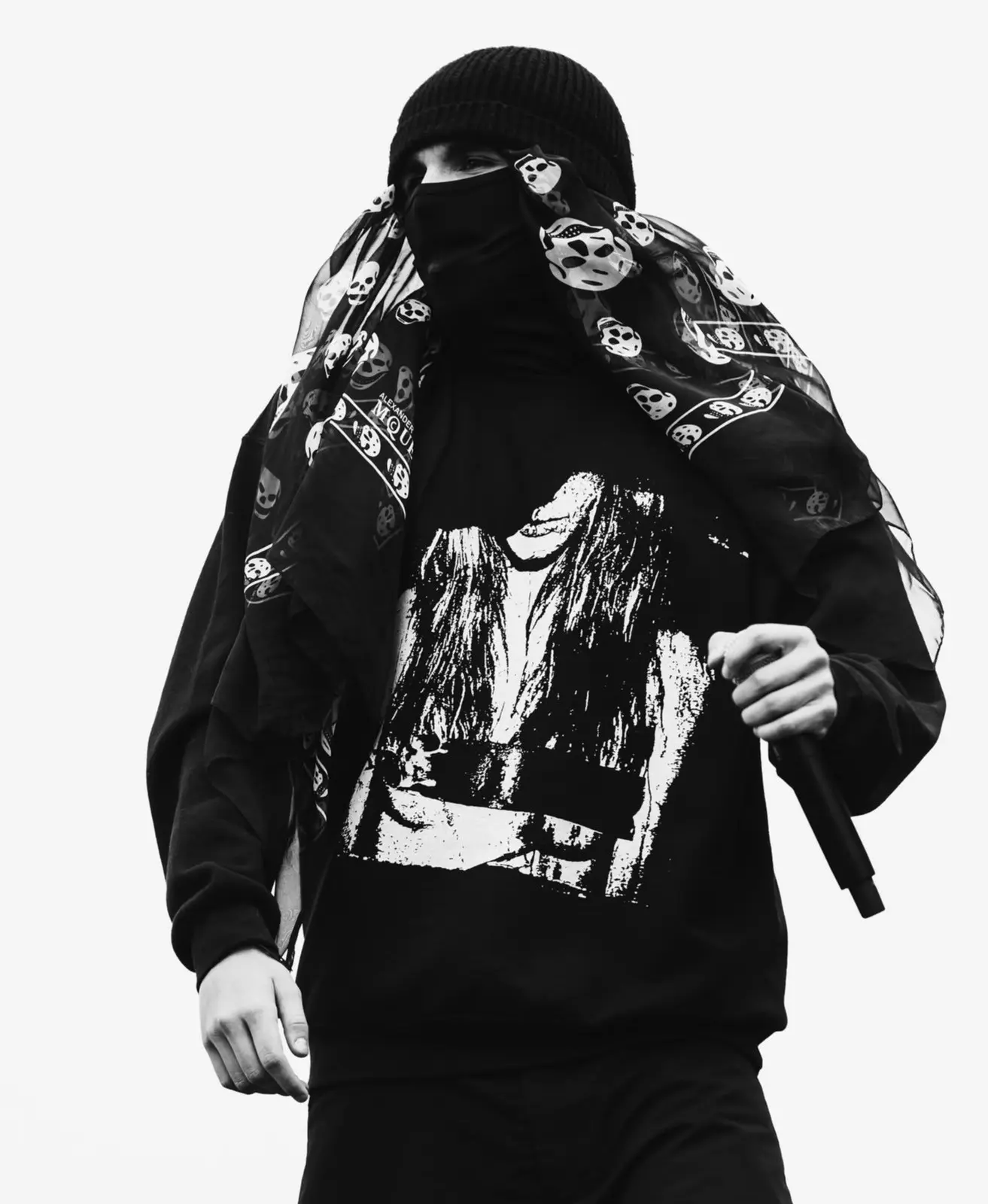 ALEXANDER MCQUEEN Skull Silk EsdeeKid Scarf Red runway logo