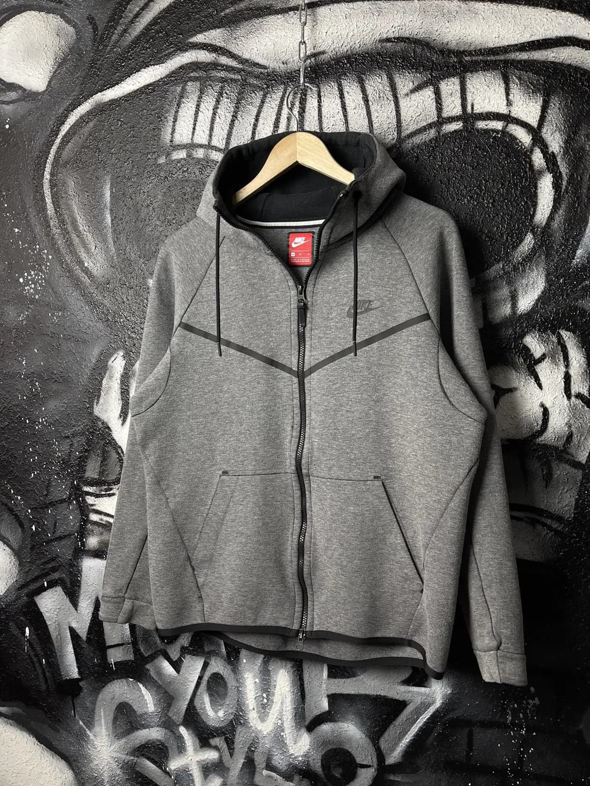 Nike Tech Fleece Grey Windrunner Full Zip Hoodie Size Medium