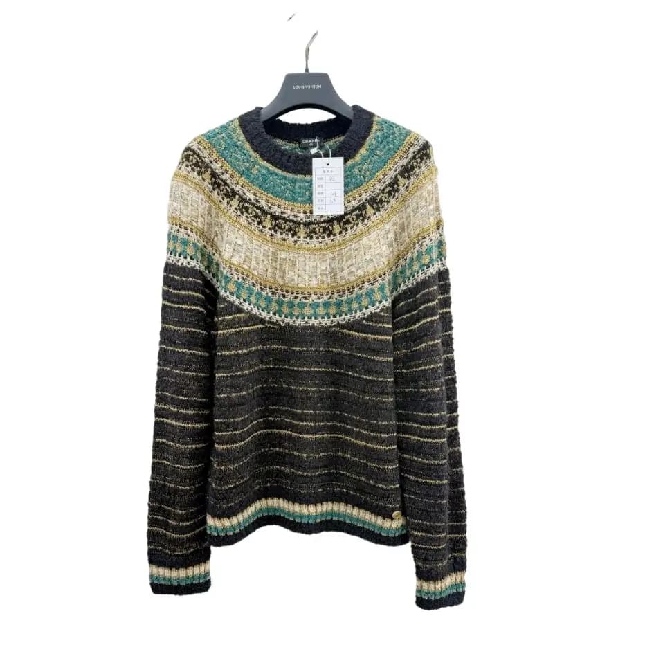 Chanel Multi Color Knit Sweater Size 42